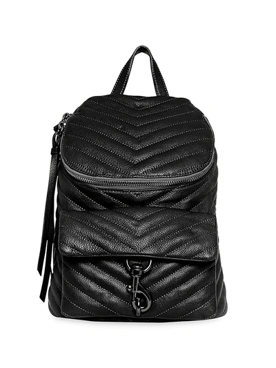 Shop Rebecca Minkoff Edie Quilted Leather Backpack In Black