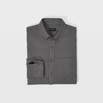 Shop Club Monaco Dark Grey Slim Double-faced Twill Shirt In Size S