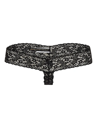 Shop Hanky Panky Women's Signature Lace Low-rise Crotchless Thong In Black