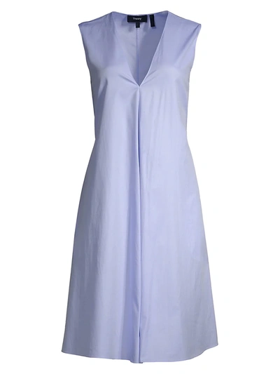Shop Theory Women's V-neck Sleeveless A-line Dress In Sky Light
