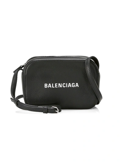 Shop Balenciaga Women's Extra-small Everyday Leather Camera Bag In Noir