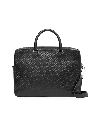 Shop Burberry Men's Ainsworth Leather Briefcase In Black