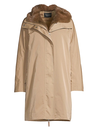 Shop Lafayette 148 Women's Sinclair Fur-lined Hooded Coat In Gold