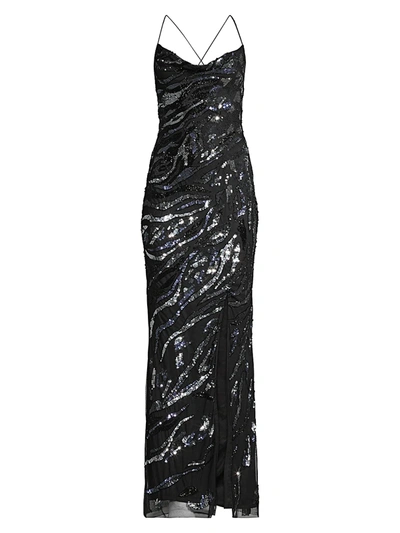 Shop Parker Black Women's Shayna Sequin Column Gown In Black Multi