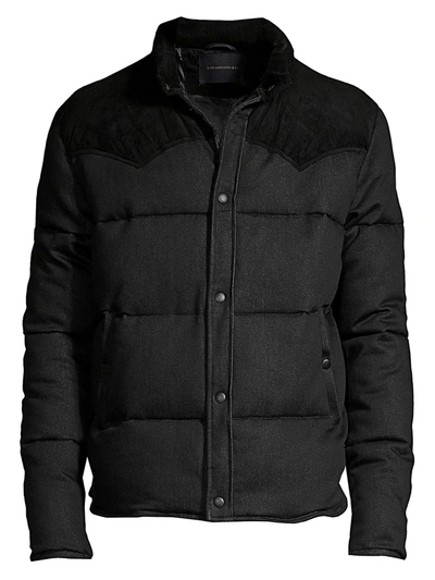 Shop John Varvatos Men's Pacey Western Style Puffer Jacket In Black