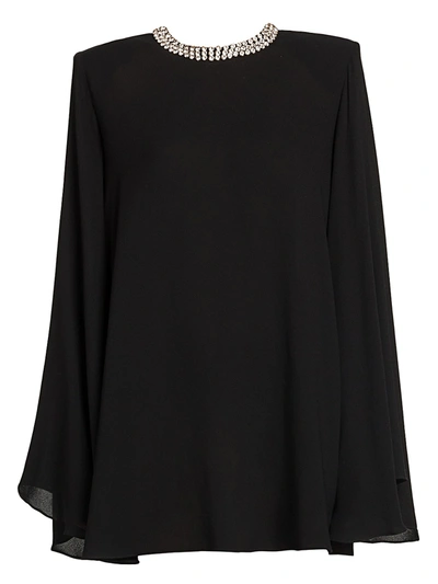 Shop Stella Mccartney Women's Embellished Babydoll Dress In Black
