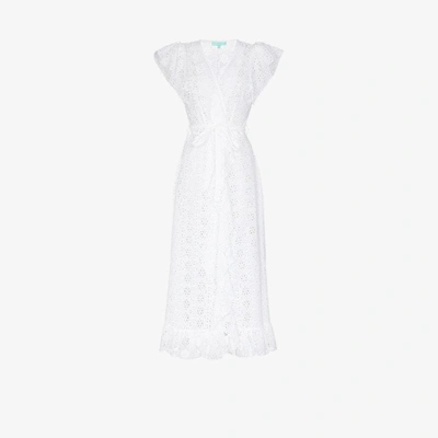 Shop Melissa Odabash White Brianna Wrap Cotton Midi Dress