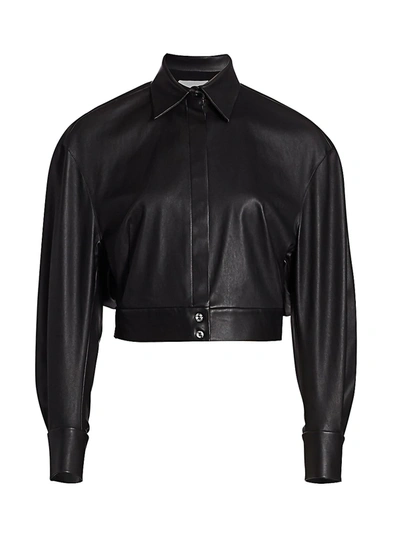 Shop Unttld Women's Boxy Leather Shirt In Black