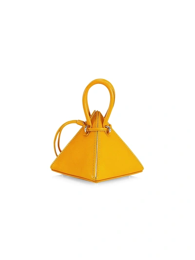 Shop Nita Suri Women's Mini Lia Pyramid Leather Top Handle Bag In Amber