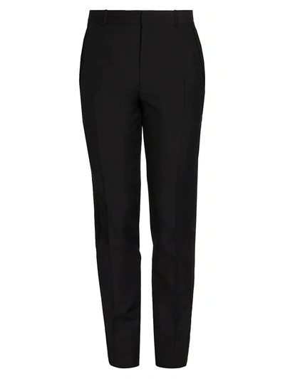 Shop Alexander Mcqueen Wool & Mohair Tuxedo Trousers In Black