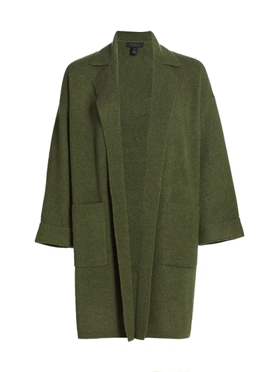 Shop Saks Fifth Avenue Notch Collar Double Face Jacket In Olive Moss