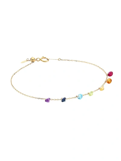 Shop Persée Women's Chakras 18k Yellow Gold & Multi-stone Chain Bracelet