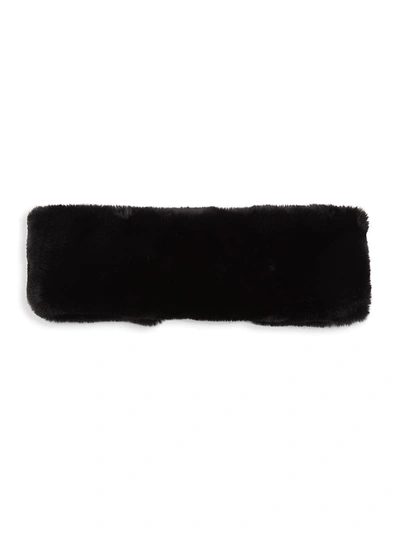 Shop Apparis Women's Eleni Faux Fur Headband In Noir