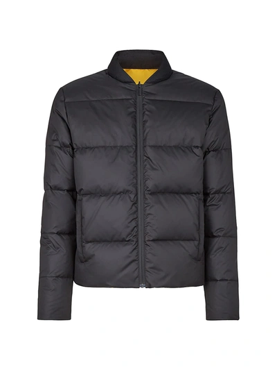Shop Fendi Reversible Down Puffer Jacket In Black Yellow