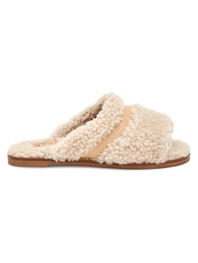 Shop Aquatalia Women's Alina Shearling & Leather Slippers In Natural