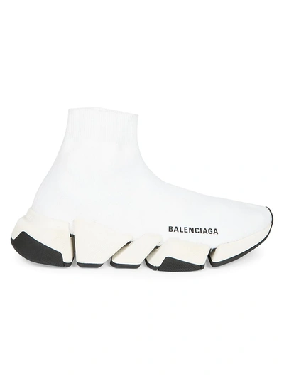 Balenciaga Women's Speed Clear Sole Knit High Top Sneakers In White |  ModeSens