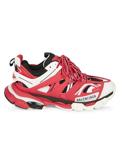 Shop Balenciaga Track Sneakers In Fuchsia Red
