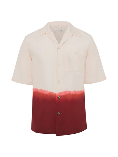 Shop Alexander Mcqueen Short-sleeve Dip Dye Print Shirt In Pale Pink
