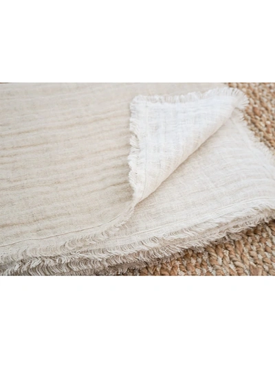 Shop Anaya Crinkled Double Weave Linen Throw In Size Small