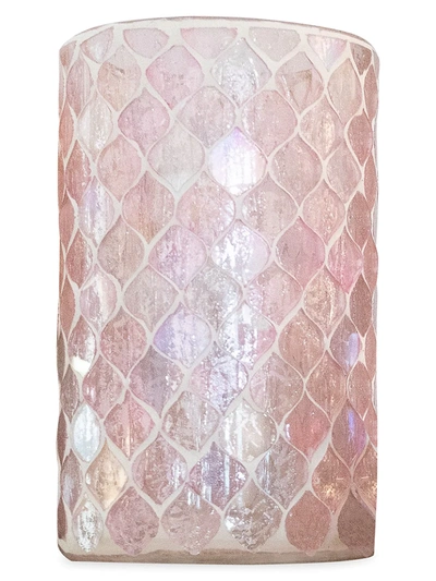 Shop Anaya Iridescent Diamond Mosaic Glass Candle Votive & Vase In Size Small