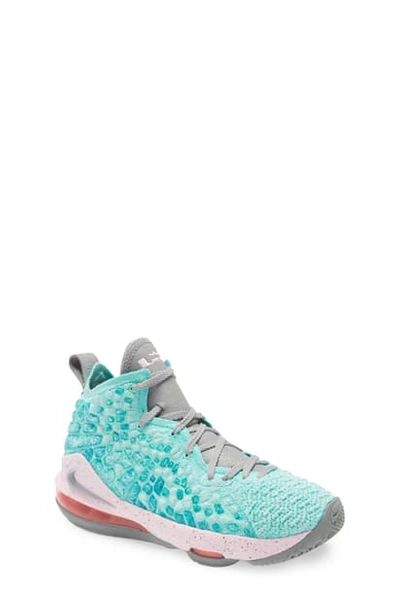 Shop Nike Lebron 17 Basketball Shoe In Light Aqua/ Grey-pink Foam