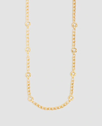 Shop Ann Taylor Circle Link Station Necklace In Gold