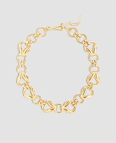 Shop Ann Taylor Circle Link Statement Necklace In Gold