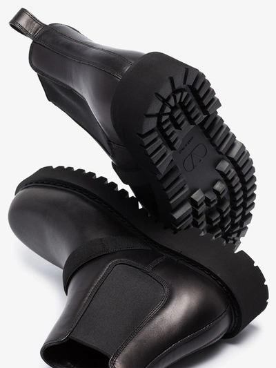 Shop Valentino Black Beatle Leather Chelsea Boots