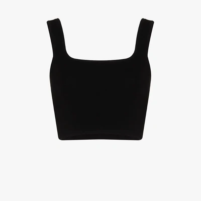 Shop Matteau Nineties Cropped Knit Tank Top In Black