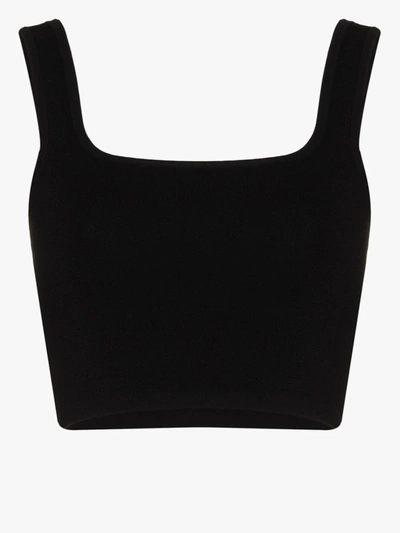 Shop Matteau Nineties Cropped Knit Tank Top - Women's - Elastane/nylon/viscose In Black