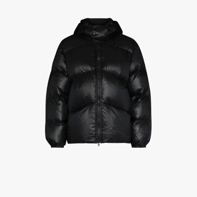 Shop Mastermind Japan Black X Rocky Mountain Hooded Puffer Jacket