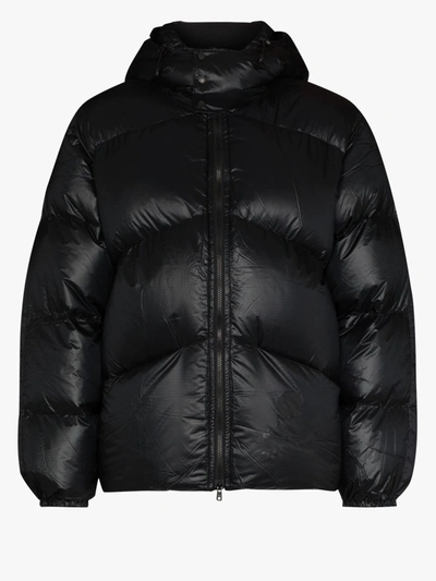 Shop Mastermind Japan Black X Rocky Mountain Hooded Puffer Jacket