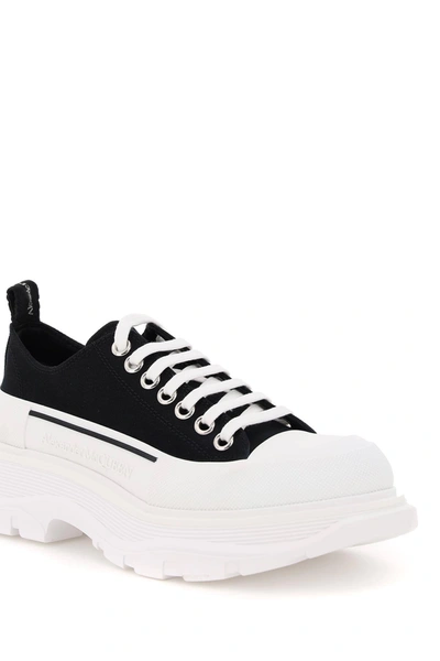 Alexander Mcqueen Smooth Sneakers With 45mm Thread In Black