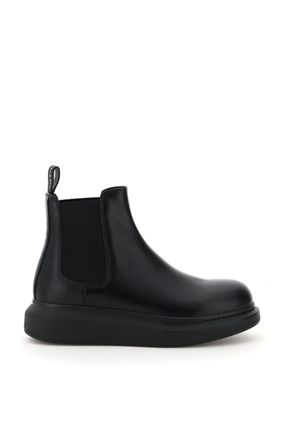 Shop Alexander Mcqueen Chelsea Hybrid Boots In Black