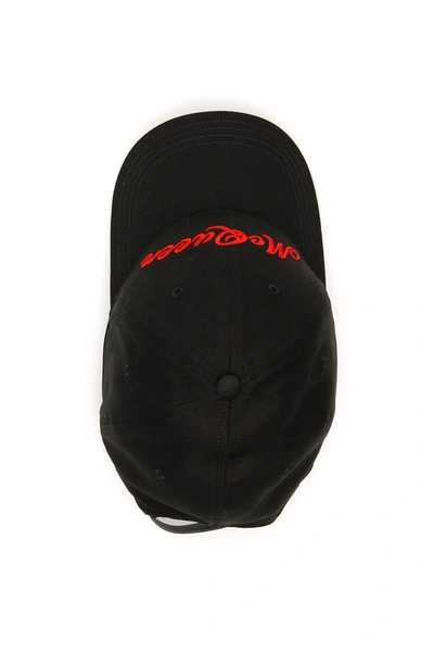 Shop Alexander Mcqueen Logo Baseball Cap In Black,red