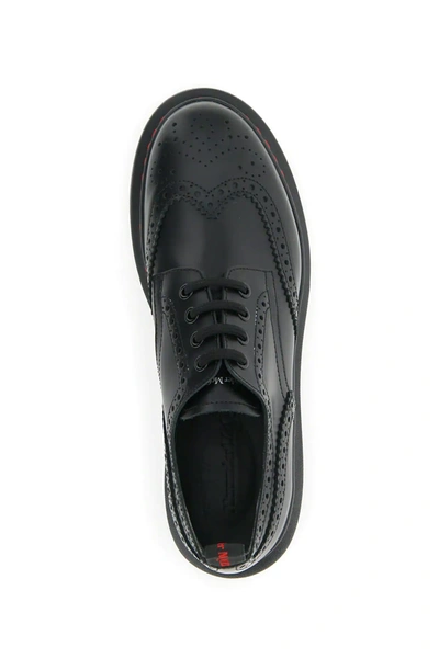 Shop Alexander Mcqueen Hybrid Brogue Shoes In Black,red