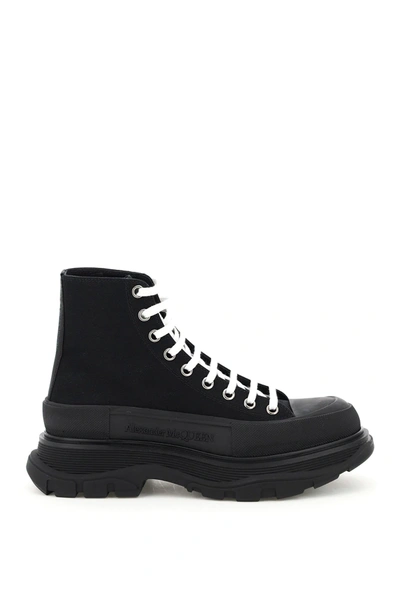 Shop Alexander Mcqueen Tread Sleek Boots In Black