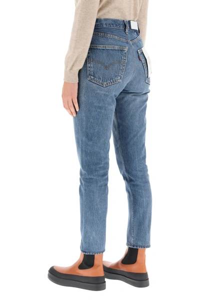 Shop Re/done High Rise Jeans Ankle Crop X Levi's In Blue