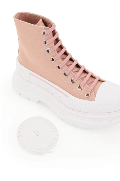 Shop Alexander Mcqueen Tread Sleek Boots In Pink,white