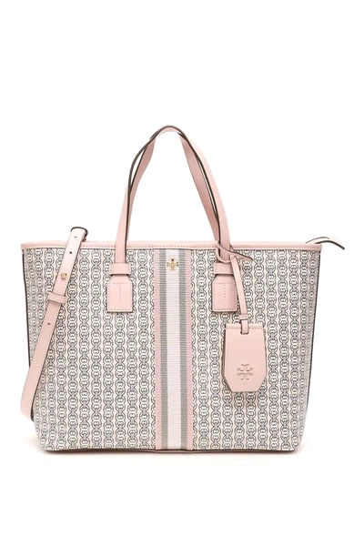 Shop Tory Burch Gemini Link Small Tote In Pink,black,white