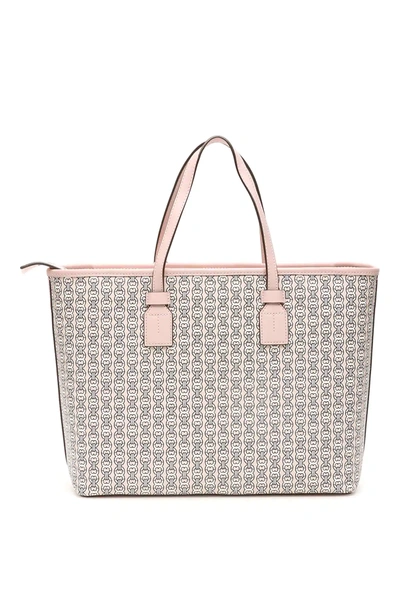 Shop Tory Burch Gemini Link Small Tote In Pink,black,white