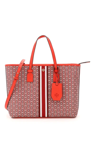 Shop Tory Burch Gemini Link Small Tote In Red,white