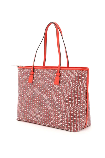 Shop Tory Burch Gemini Link Large Tote Bag In Red,white,black