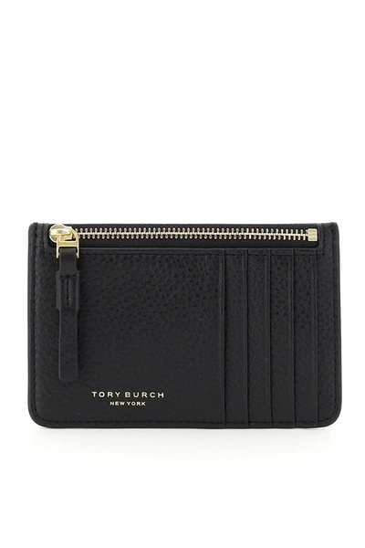 Shop Tory Burch Perry Top-zip Pouch Card Case In Black