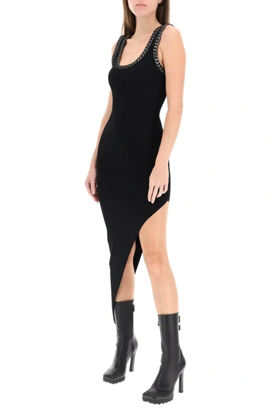 Shop Alexander Wang Asymmetrical Dress With Chain In Black