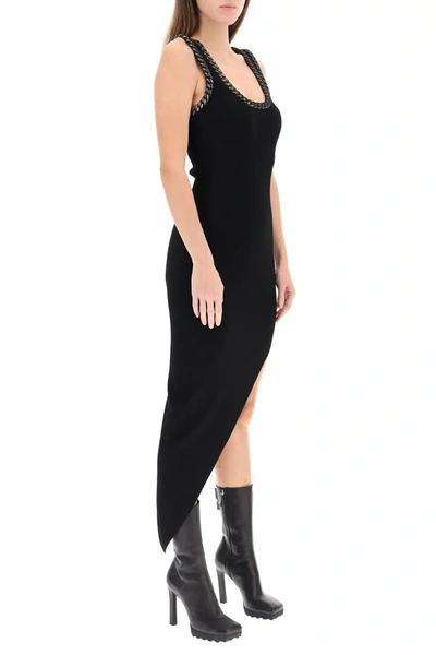 Shop Alexander Wang Asymmetrical Dress With Chain In Black