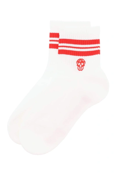 Shop Alexander Mcqueen Stripe Skull Sport Socks