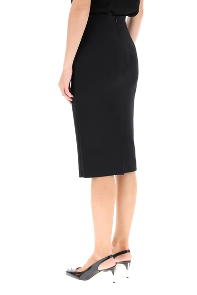 Shop Alexander Mcqueen Pencil Midi Skirt In Black