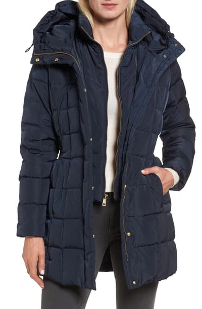 Shop Cole Haan Signature Cole Haan Hooded Down & Feather Jacket In Navy