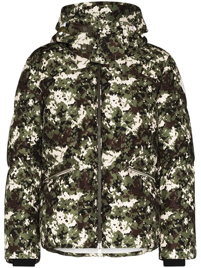 Shop Moncler Blanc Camouflage-print Down Jacket In White